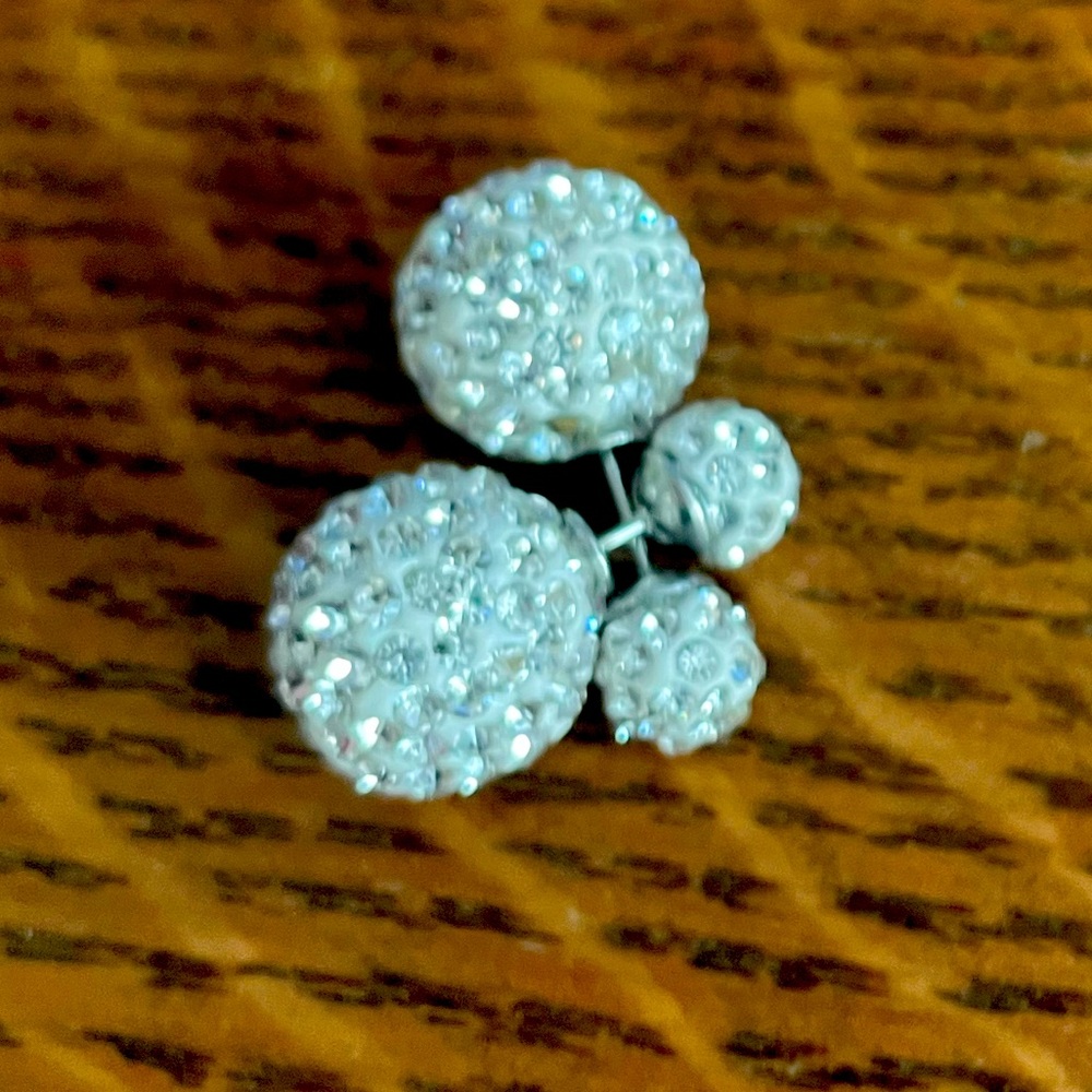 Round Double sided Rhinestone Earrings